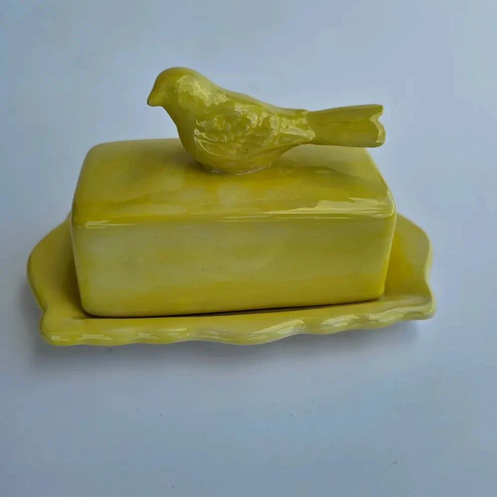 Yellow Bird Butter Dish