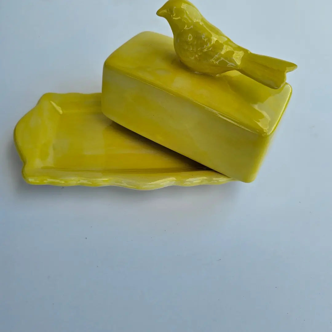 Yellow Bird Butter Dish